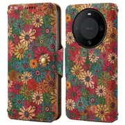 For Huawei Mate 60 Case Floral Printing Leather Phone Case with Wallet