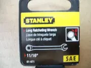 New Stanley 11/16 in Flat SAE Ratcheting Combo Box End Wrench Spanner
