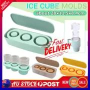 Ice Cube Tray w/ Lid Silicone Mould forTumbler Cup Container Mold GV