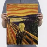 [現貨]吶喊 THE SCREAM 尖叫 孟克復古油畫 懷舊海報健身房 酒吧 臥室宿舍客廳牆畫裝飾畫 復古牛皮紙咖啡廳