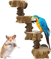 Bird Ladder - Natural Wood Bird Perch | Bird Perch Playground, Parrot Perch Birdcage Stands for Parakeets Cockatiels, Conures, Macaws, Lovebirds, Finches Matx-au