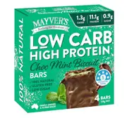 Mayver's Low Carb High Protein Choc Mint Biscuit Bars 4 Pack 128g