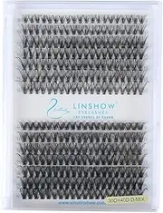 LinShow Cluster False Eyelashes 280pcs 30/40D Mix9-16mm C Curl DIY Individual Lashes Russia Volume Soft Natural Lashes (C Curl)