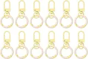uxcell 12 Pcs Lobster Claw Clasp, Colorful Metal Keychain Clasp Swivel Hooks with Spring Key Rings Trigger Clips for Bag Door Key Chains DIY Craft Jewelry Making, Donut Light Yellow