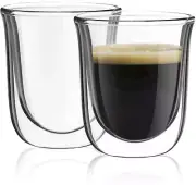 Javaah Double Walled Espresso Glasses Espresso Cups (Set of 2)- 2-Ounces