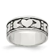 Sterling Silver Claddagh Design Ring Size 9 for Men's 7.74gm