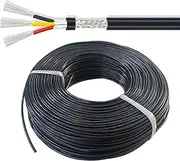 24awg 3-Conductor UL2464 Shielded Cable 18-28AWG 30/60/100/200FT Power & Signal Cable Tinned Copper Braid and Aluminum Foil Dual Shield PVC Insulation for LED Strips Adapters(200FT,3C-20AWG)