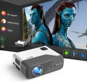 Mini Projector 4K Support, Portable Bluetooth Projector for Outdoor Movie, Fu...