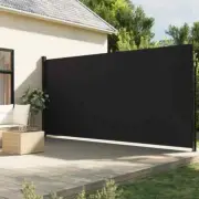 Retractable Side Awning Black 220x500cm Outdoor Shade Blinds Privacy Screen