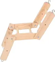Abaodam Foldable Wooden Parrot Ladder Bird Climbing Toy Bird Ladder Perch for Cage Wooden Exercise Stands for Parrot Climbing Pet Training Ladders