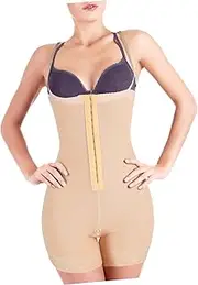 [TINEASUR] Women's Backless Bodysuit Tummy Control Body Shaping Romper Tummy Control Garment Breathable Easy Front Zipper