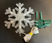 15 Light Snowflake Tree Topper Silver Clear Lights 120V Christmas