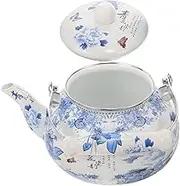 CRILSTYLEO Stovetop Teapot with Spout Retro Enamel Tea Kettle for Home and Kitchen and Easy to Clean for Tea Lovers and Coffee Enthusiasts