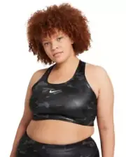 Nike Dri-FIT Swoosh Women's Medium-Support (Camo Shine) Sports Bra (Plus Size...