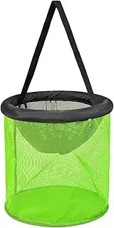 Frxib Fish Basket - Foldable Net for Live Caught - Portable Round Fish Mesh Basket Cage for Crayfish Catfish Saltwater Freshwater Fly Fishing Clamming Crabbing