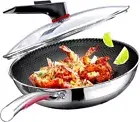 Kitchenware Cookwear Non Stick Wok Pan with Lid,(Pfa,Pfoa Free),Frying Wok Pa...