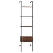 Costway 5-Tier Ladder Bookcase Wall-Mounted Bookshelf Display Shelf
