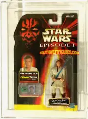 Star Wars Obi-Wan ERROR w/ Qui-Gon Sticker in AFA Sealed Case (Episode I) (1998)