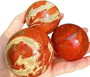 2.2lbs Red Jasper Crystals Sphere Ball Divination Sphere Hand Carved Gemstone Ball Specimen Home Decoration Healing Fengshui Balls, 50-70mm
