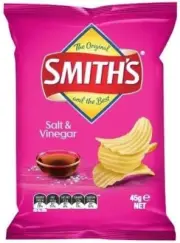 Smiths Crinkle Salt and Vinegar Chips 45 G (Pack of 18)