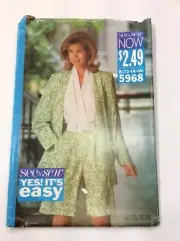Butterick 5968 Misses' Unlined Jacket & Jumpsuit Size B (12-14-16)