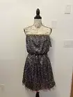 NEW DKNY Jeans Mini Dress Sequin Strapless Size M Brown Coffee Mocha