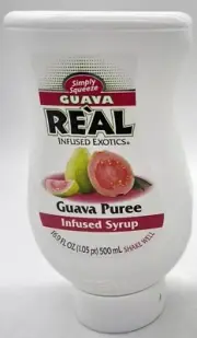 Real Infused Exotics Simply Guava Puree Infused Syrup 16.9oz Bottle