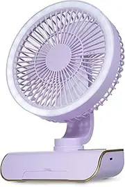 zolyet Desktop Multifunction Fan USB Fan Automatic Fan Home Office Lighting Fan 5 Adjustme With Remote Control Base Can Be Used As Cell Phone Holder Green Purple 2000mAh
