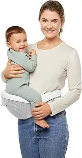 Ergobaby All Carry Positions Baby Carrier Hip Seat with Enhanced Lumbar Support (7-45 Lb), Alta Hip Seat, Pearl Grey