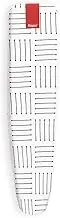 Rayen 24.2” x 8.5 Sleeve Ironing Board Cover | Elastic | Universal | Foam | 100% Cotton, White with Black Stripes