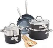 GreenPan Lima Hard Anodized Healthy Ceramic Nonstick 12 Piece Cookware Pots and Pans Set, PFAS-Free, Oven Safe, Gray