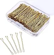 Gold Bobby Pins,150 Pcs Hair Pins Hair Grips Blonde for Women with Box(5 cm/2.2 Inches)