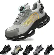 [Gugifcto] Safety Trainers Mens Womens Steel Toe Cap Safety Shoes Swivel Buckle Shoelaces Lightweight Comfortable Non Slip Breathable Work Sneakers with Air Cushion 36-46 EU