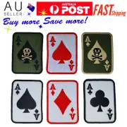 Ace Iron on Patch Cards Game Spades Clubs Diamonds Suit Poker 7.5x5.5x0.1cm(2.1g