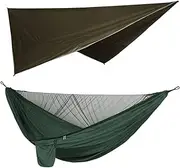 Abaodam 1Set Outdoor Hammock Tent Set with Canopy Awning Lightweight Portable Design for Camping Beach and Park Ultralight Shelter with Sunshade Protection and Convenient