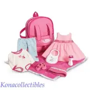 American Girl Bitty Baby Starter Collection New! Hot Pink! Blanket, Bottle, Bib