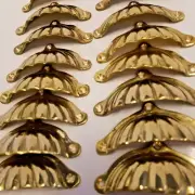 20x Brass Handle Drawers Shell Pull Door FurnitureCupboard Cabinet Antique Thai