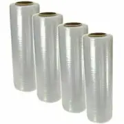BM Paper 4 Rolls BM 18" x 1500' 80 Gauge Pallet Wrap Pre Stretch Film Hand Shrin