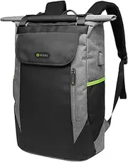 Moki Odyssey Roll-Top Travel Backpack for 15.6 inch Laptop, Black/Grey