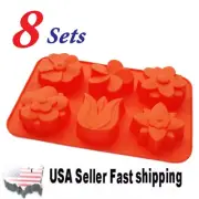 Set of 8 Lily Flower Silicone Mold Soap DIY Handmade Soap Mold ~ US Seller