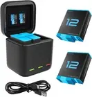 Charger for GoPro Hero 12/11/10/9 + 2 Batteries 3-Channel Portable Storage Kit