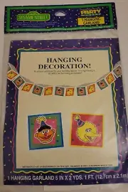 NEW Sesame Street Party Hanging Decoration Garland Vintage 1995 Ernie & Big Bird