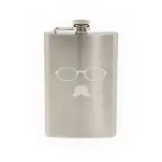 Glasses with Mustache #3 - Hipster Style Fancy Goofy -8 oz etched flask