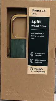 Atom Studios Split Wood Fibre Phone Case for Apple iPhone 14 Pro MagSafe