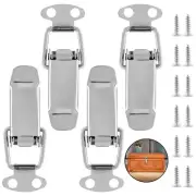 4 Pack Stainless Steel Spring Loaded Toggle Latch Catch Hasps for Wooden Box