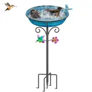 Metal Bird Bath for Outside, Freestanding Garden Bird Baths Bowl, Vintage Bir...