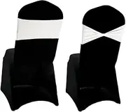 10PCS Flower Chair Back Hoop Strap Elastic Decorative for Beach Chair Hotel Wedding Banquet Chair,White,10pcs