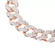 10 Inch Cuban Link Chain Fashion Color Retention Brick Hip Hop BraceletRose AP9