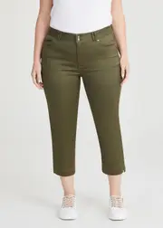 [Virtuelle] Taking Shape The Crop Luxe Looker Size 16 in Cypress Green, Cotton - Plus Size Women's Clothing Cypress Green