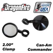 Dragonfire Super Sport Side View Mirror Black 2" Clamp, Pair - Can-Am Commander
